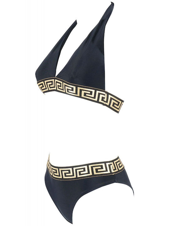 G Secret Set Bikini Triunghi Talie înaltă Negru