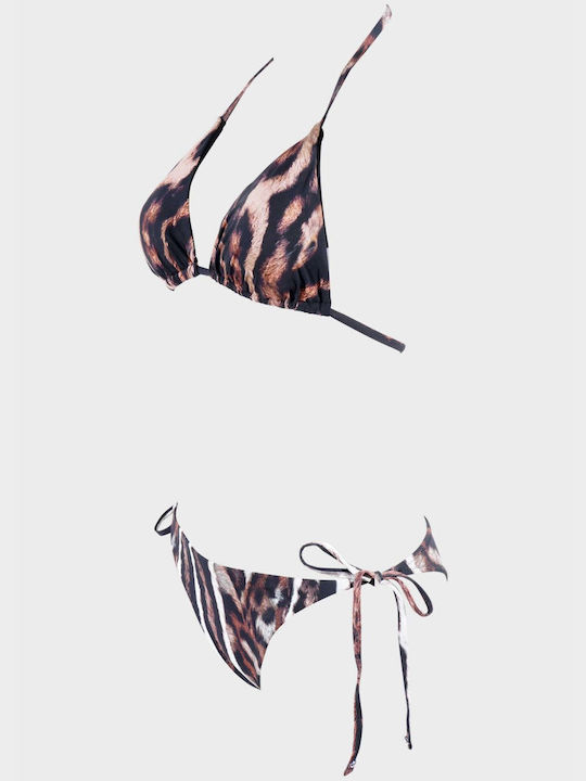 G Secret Set Bikini Triunghi & Brazilia Animal Print Negru