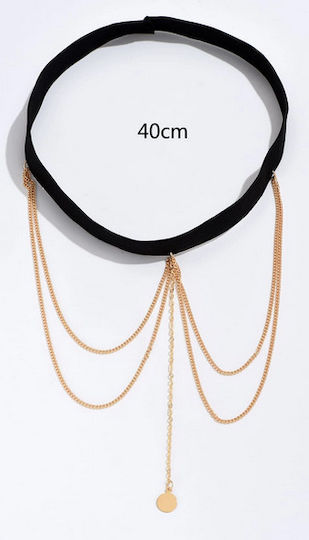 Bijuterie De Corp-Colier Pentru Picior Jartieră Elastică Femeiască Sexy Lanț Metalic Auriu Motif Rotund Tatu Moyo