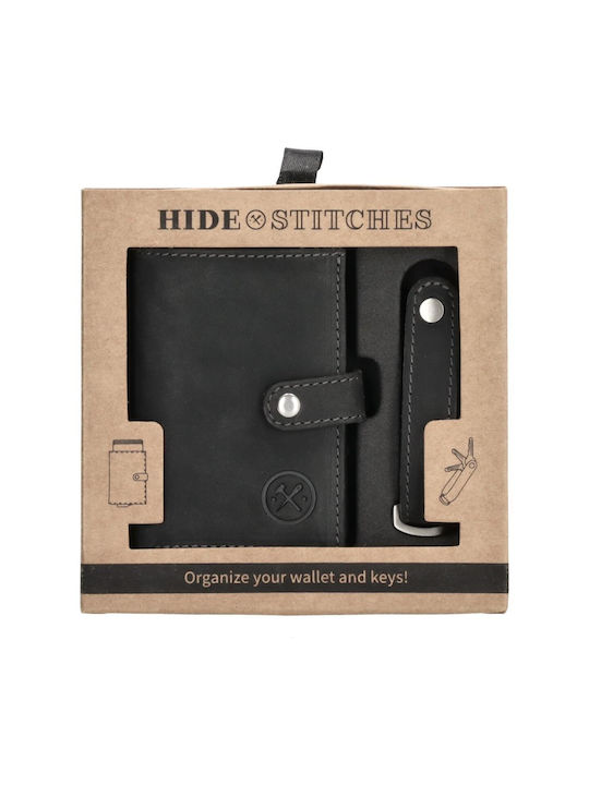 Hide & Stitches Herren Brieftasche Karten Schwarz