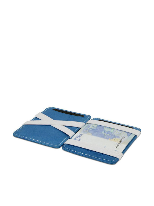 Magic Wallet Δερμάτινο Ανδρικό Πορτοφόλι Καρτών με RFID Μπλε