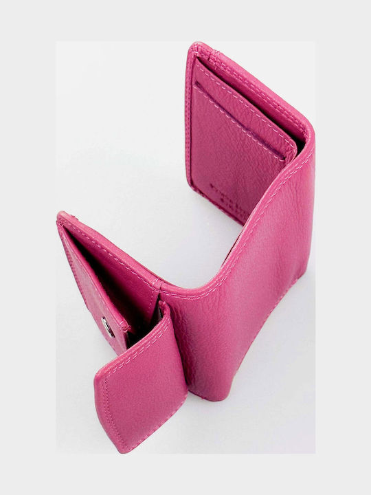 Klein Leder Damen Geldbörse Klassisch Fuchsie