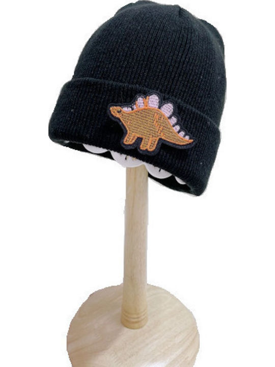Kinder Mütze Gestrickt Schwarz