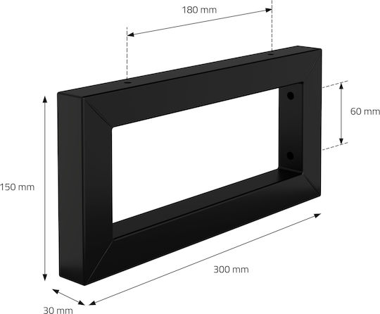 ML-Design Heavy-Duty Metallic Shelf Brackets Black 300x150mm 2pcs 490006960
