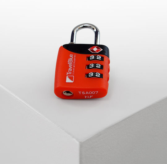 Travel Blue Padlock Brass with Key with TSA Certification Blue 1pcs