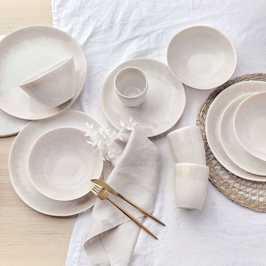 Butlers Atlantis Servierschale Rund Keramik Beige mit Durchmesser 19cm