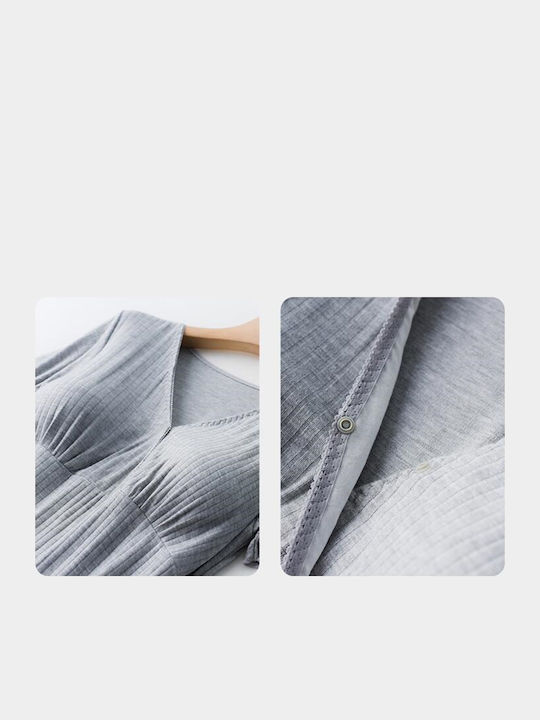 Queen Mother Nightgown Maternity & Nursing Gray