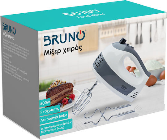 Bruno Миксер Ръчен 500W Бял