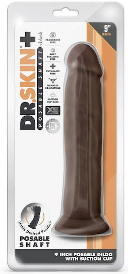 Dr. Skin Ρεαλιστικό Dildo με Βεντούζα Καφέ 23cm
