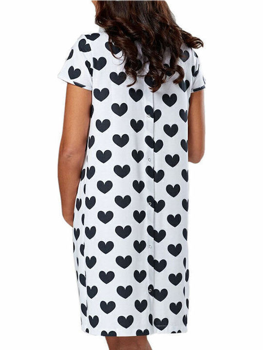 Summer Cotton Short Sleeve Maternity Dress Black
