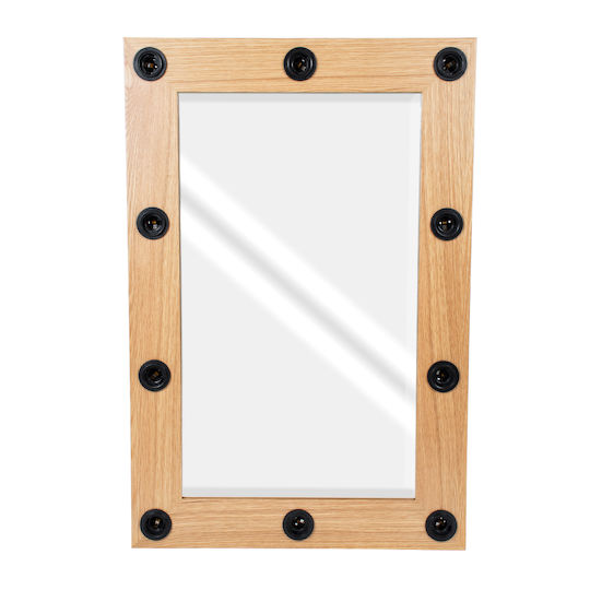 GloboStar Καθρέπτης Μακιγιάζ Τοίχου με Φως 60x90cm Μπεζ