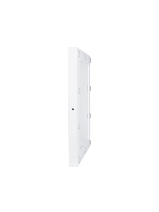 GloboStar Wall Mirror with White Wooden Frame & LED Lighting 90x60cm 1pcs