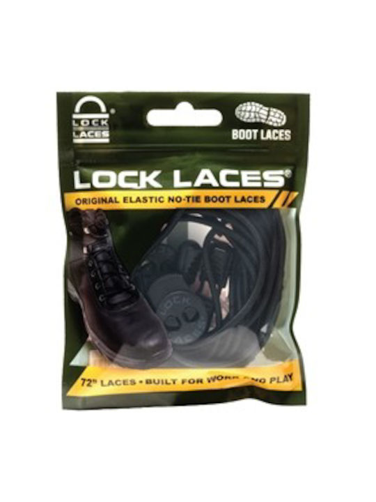 Lock Laces Κορδόνια Παπουτσιών Ελαστικά Μαύρα 2τμχ 162cm