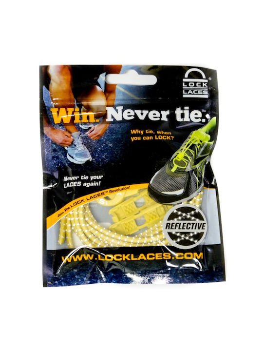 Lock Laces Κορδόνια Παπουτσιών Ελαστικά Κίτρινα 2τμχ 122cm