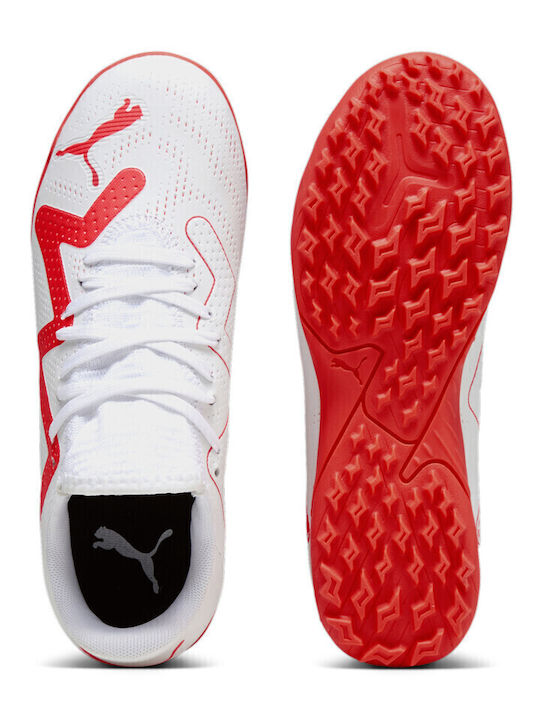 FUTURE PLAY TT Kids Turf Soccer Shoes White-Fire Orchid