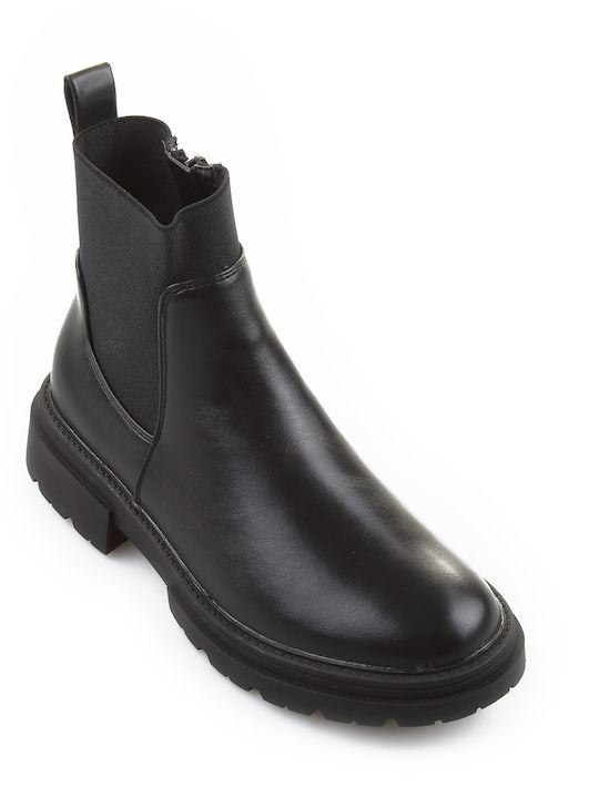 Fshoes Kids Chelsea Boots with Zipper Black