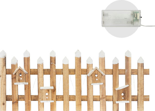 ECD Germany Illuminated Christmas Wooden Figure Fence Brown 39x39x39cm