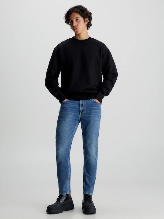 Ανδρικό Παντελόνι Τζιν Cropped με Relaxed Εφαρμογή Denim Blue