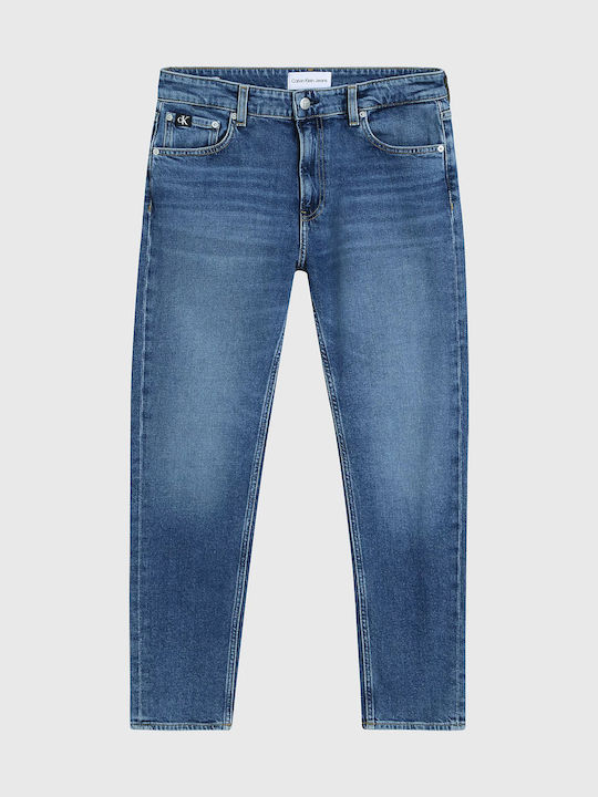 Ανδρικό Παντελόνι Τζιν Cropped με Relaxed Εφαρμογή Denim Blue