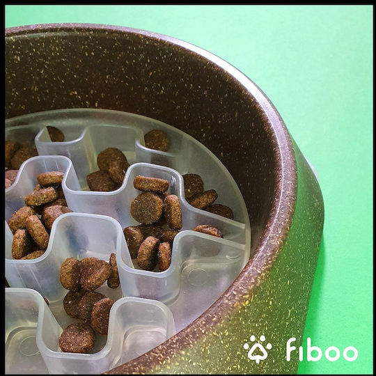 Fiboo Slow Feeder Πλαστικό Μπολ Φαγητού Αργού Ταΐσματος για Σκύλο & Γάτα 15cm σε Διάφανο Χρώμα