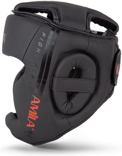 AMILA Adult Full Face Boxing Headgear Synthetic Leather Black