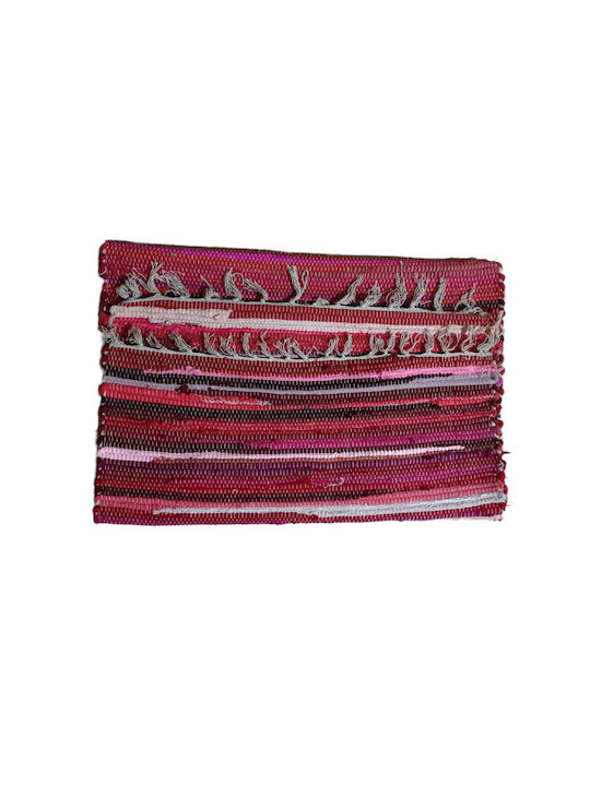 Sidirela Fiesta Teppich Rechteckig Synthetisch,Polyester/Cotton/Leather mit Fransen Fuchsia / Orange