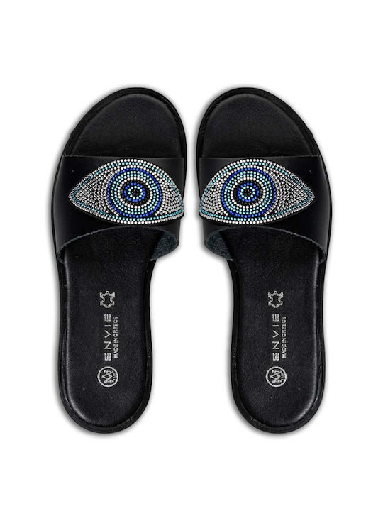 Envie Shoes Women's Flat Sandals in Black Color