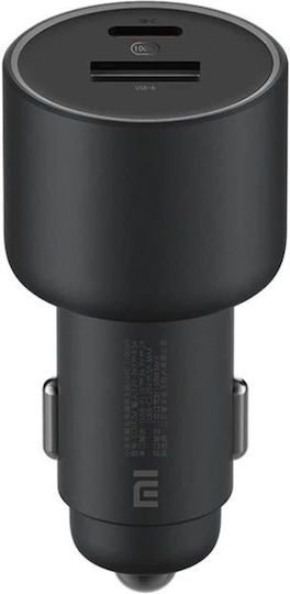 Xiaomi Φορτιστής Αυτοκινήτου 67W με Θύρες: 1xUSB 1xType-C Μαύρο Χρώμα