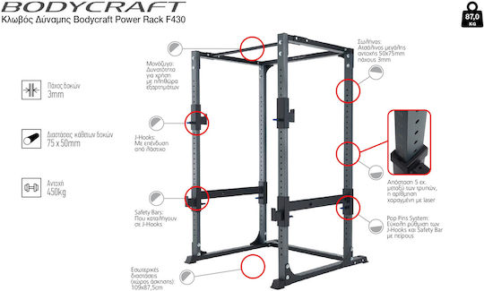 BodyCraft Power Rack cu greutăți