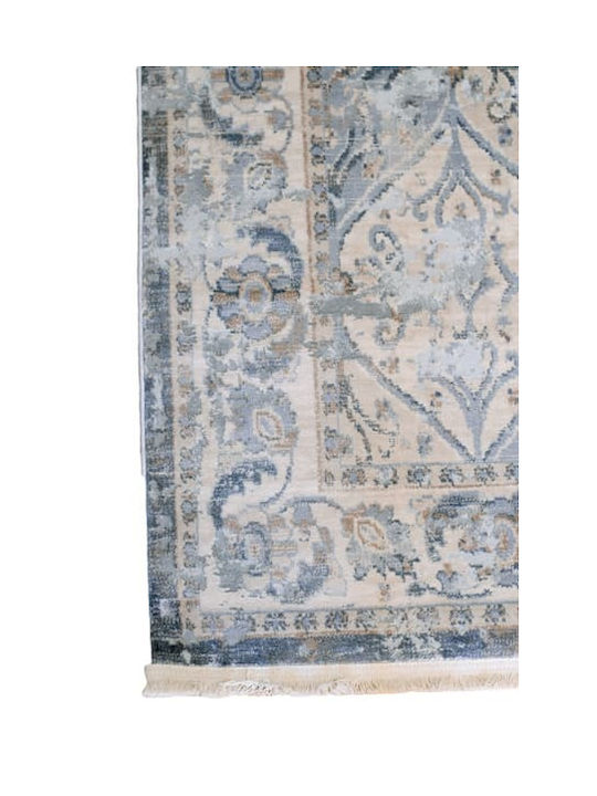 Klonaras Oska 1372 Rug Rectangular with Fringes Greyish Blue