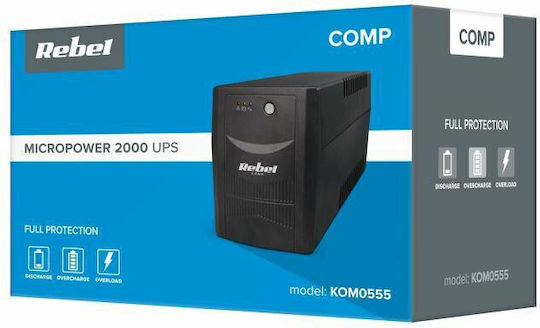 Rebel Micropower 2000 UPS Außerbetrieblich 2000VA 1200W mit 4 Schuko Steckdosen