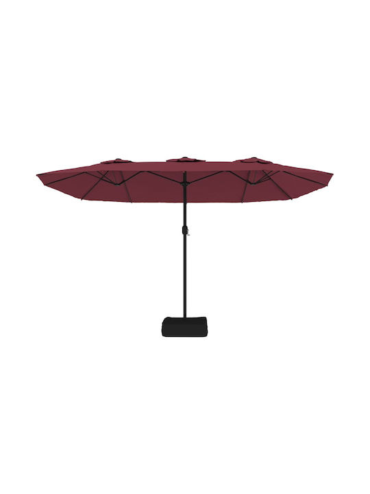 Aluminium Burgundischer Garten- und Terrassen-Sonnenschirm 4.49x2.45xHöhe 2.45 m