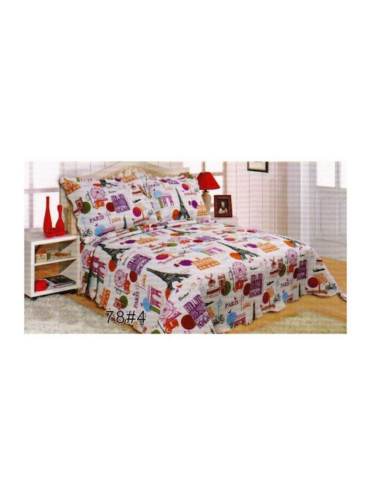 Silk Fashion W64578#4 Set Coverlet Single Cotton 160x220cm 2pcs