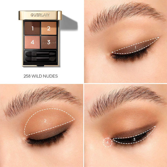 Guerlain Ombres G Eyeshadow Quad Παλέτα με Σκιές Ματιών σε Στερεή Μορφή 258 Wild Nudes 8.8gr