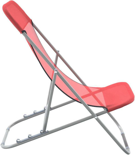 vidaXL Lounger-Armchair Beach with Recline 3 Slots Red Waterproof 83x57.5x81cm Set of 2pcs