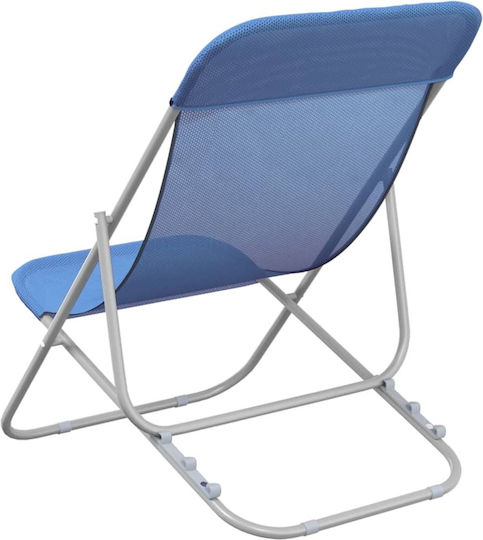 vidaXL Lounger-Armchair Beach with Recline 3 Slots Blue Waterproof 83x57.5x81cm Set of 2pcs