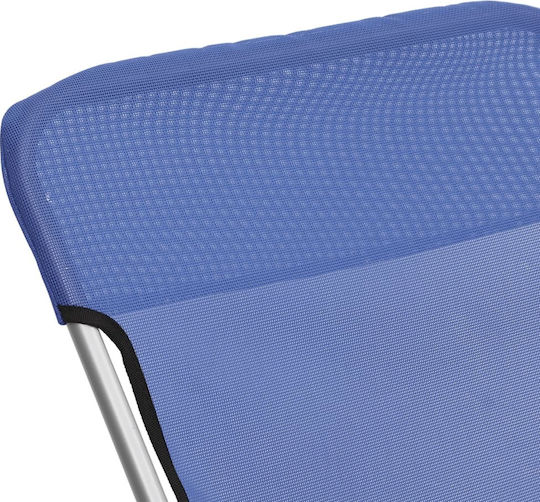 vidaXL Lounger-Armchair Beach with Recline 3 Slots Blue Waterproof 83x57.5x81cm Set of 2pcs
