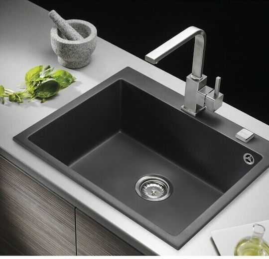 Pyramis Istros 1B 070045011 Drop-In Sink Synthetic Granite W61xD50cm Carbon