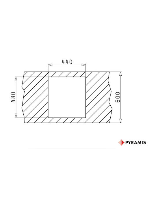 Pyramis Istros 1B 070044211 Drop-In Spüle aus Verbundgranulat B46xT50cm Iron Grey