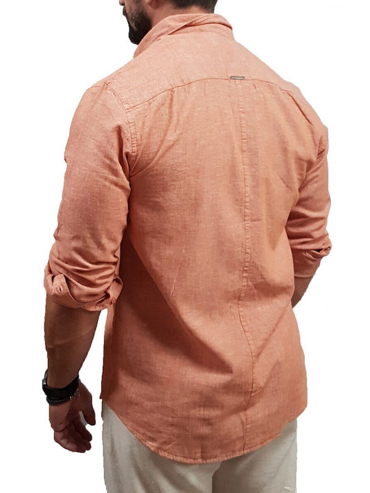 Vittorio Artist Men's Shirt Long Sleeve Orange