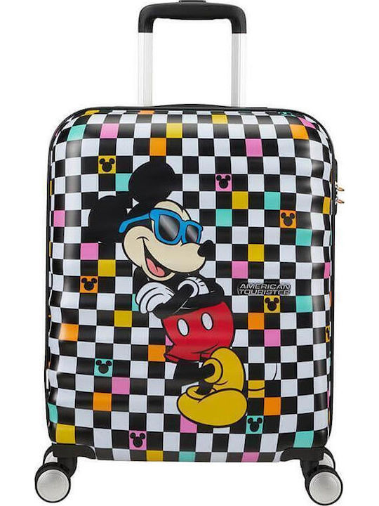 American Tourister Wavebreaker Disney Kids Cabin Hard Suitcase Mickey Check With 4 Wheels Height 55cm