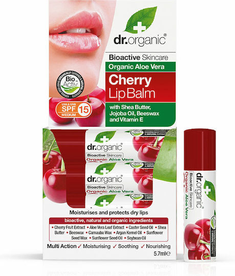 Dr.Organic Balsam De Buze SPF15 Cireașă 5.7ml