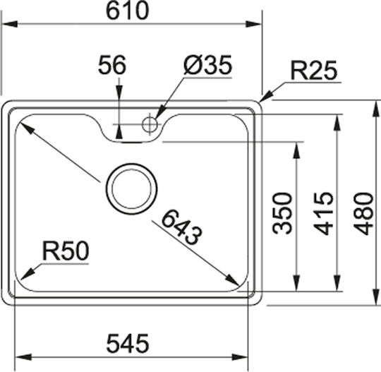 Franke Bell BCX 610-61 Ένθετος Inox Σατινέ Μ61xΠ48cm Ασημί Franke Bell BCX 610-61 Ένθετος Inox Σατινέ Μ61xΠ48cm Ασημί
