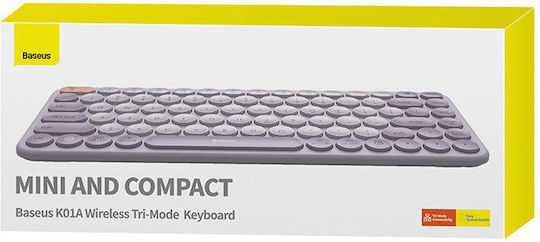 Baseus K01A Tri-Mode Fără fir Bluetooth Doar tastatura Engleză US Violet