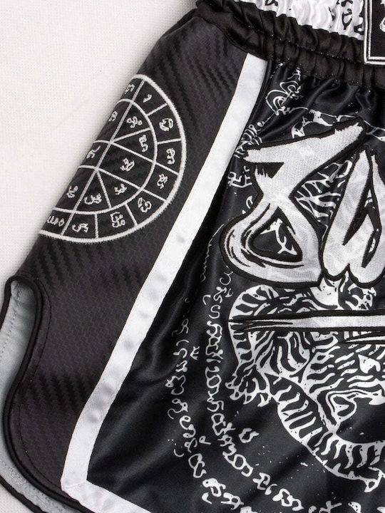 8 Weapons Sak Yant Tigers Men's Kick/Thai Boxing Shorts Black