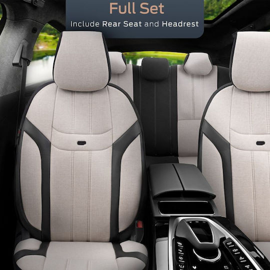 Otom Car Cover Set 11pcs Leatherette Universal Beige