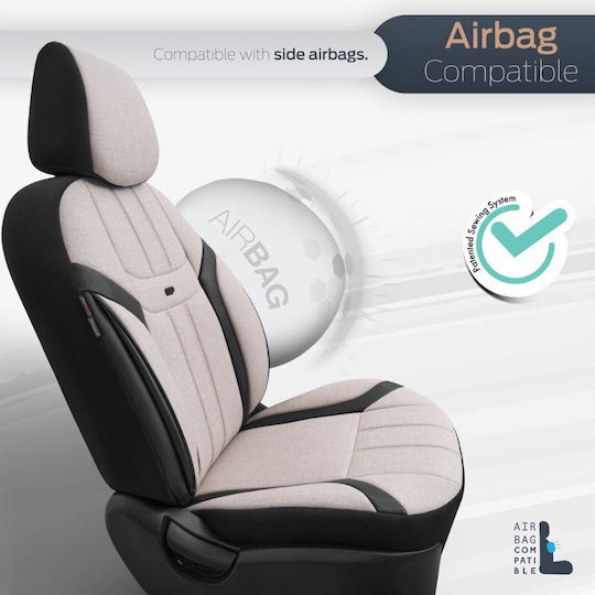 Otom Car Cover Set 11pcs Leatherette Universal Beige
