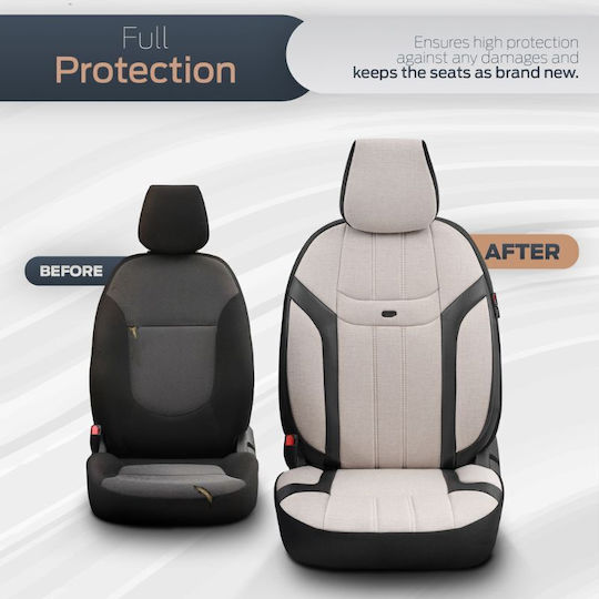 Otom Car Cover Set 11pcs Leatherette Universal Beige