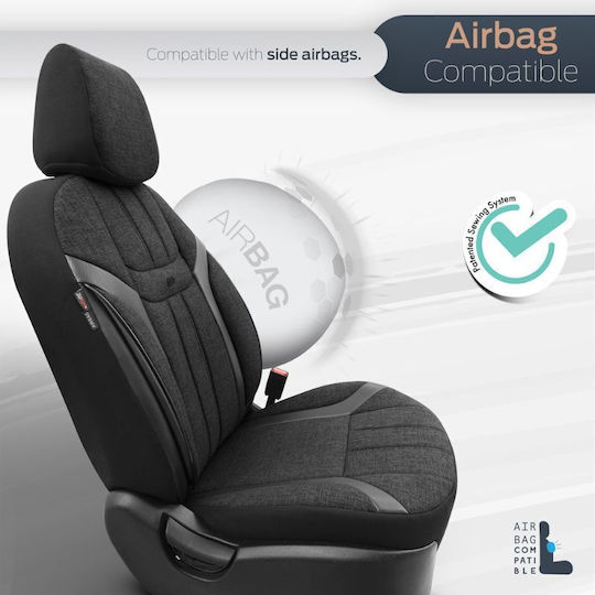 Otom Car Cover Set 11pcs Leatherette Universal Black