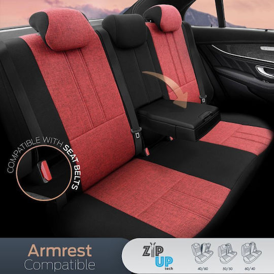 Otom Set Huse Auto 11buc Piele sintetica Universal Roșu